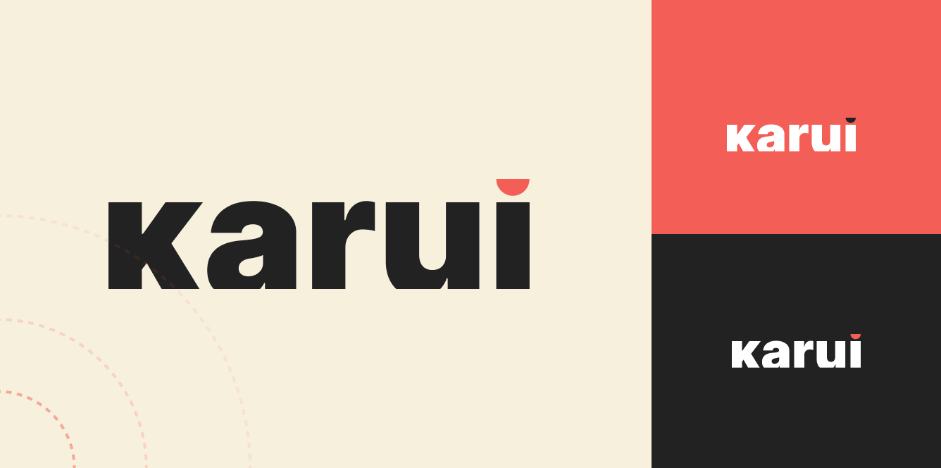 Graphic design with the Karui logo